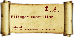 Pilinger Amarillisz névjegykártya